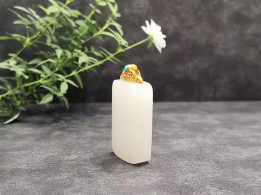 【御珠宫坊】金镶羊脂白玉无事牌 商品图4