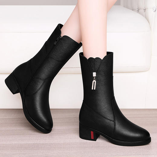 【服饰鞋包】古奇天伦中筒骑士靴 秋冬季新款头层牛皮女靴加 商品图6