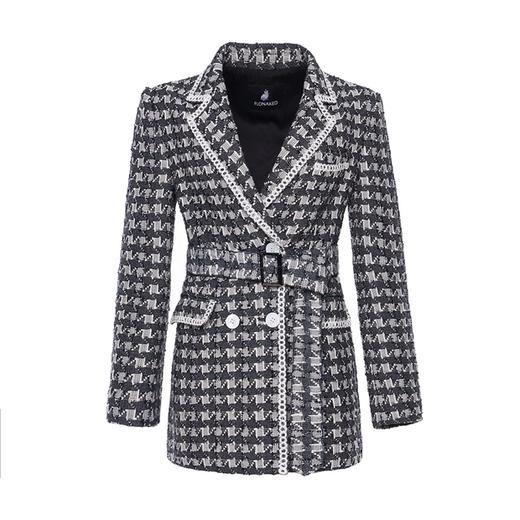 灰色千鸟格毛呢中性西装外套 商品图0