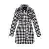 千鸟格毛呢宽松长外套 商品缩略图0
