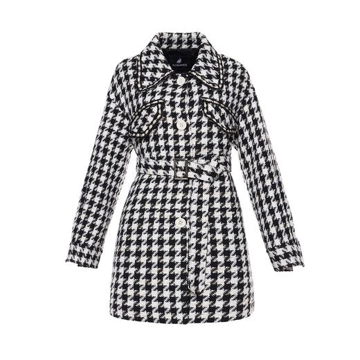 千鸟格毛呢宽松长外套 商品图0