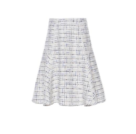 蓝灰粗纺花呢半裙 商品图0