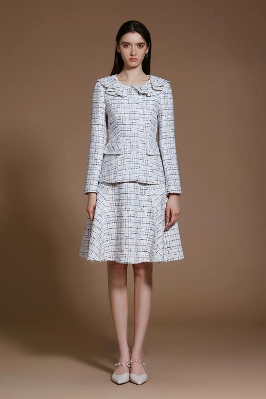 蓝灰粗纺花呢半裙 商品图1