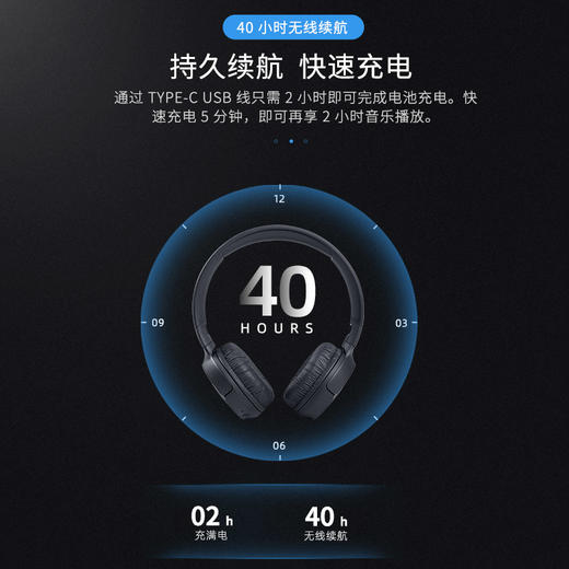 JBL TUNE 510BT 头戴式无线蓝牙降噪耳机 商品图2