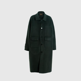 时尚设计侧高叉双面手工男款大衣