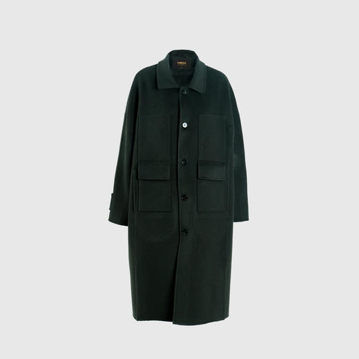 时尚设计侧高叉双面手工男款大衣 商品图0