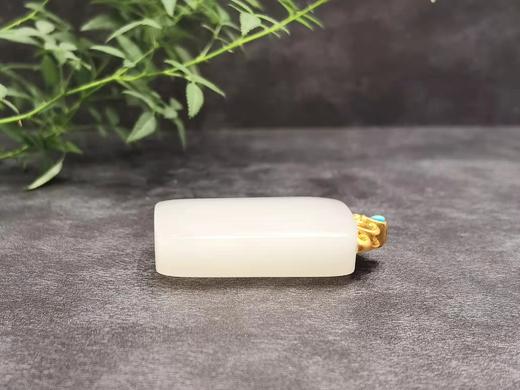 【御珠宫坊】金镶羊脂白玉无事牌 商品图6