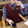 假两件衬衫领毛衣男士加绒加厚修身韩版保暖内衣毛衫秋冬季针织衫 商品缩略图0