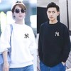 【新款秋冬季休闲加绒ins超火】网红明星同款圆领百搭男女时尚NY卫衣 宽松大码长袖韩版加绒加厚百搭保暖男女装 商品缩略图7