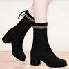 【女鞋】-弹力袜靴女士瘦瘦靴  秋冬新款中筒马丁靴 商品缩略图1