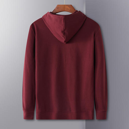 【厚实保暖】罗蒙秋冬男装连帽卫衣男士休闲学院风纯色简约卫衣外套男 商品图1