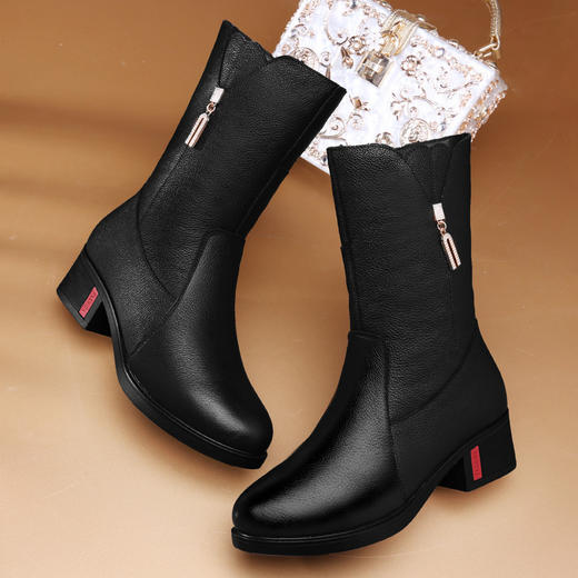【服饰鞋包】古奇天伦中筒骑士靴 秋冬季新款头层牛皮女靴加 商品图7