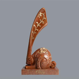 宇达青铜摆件 十二生肖兔《瑞兔迎春》创意装饰  家居工艺摆件  高40cm