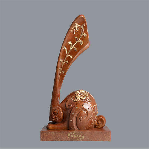 宇达青铜摆件 十二生肖兔《瑞兔迎春》创意装饰  家居工艺摆件  高40cm 商品图0