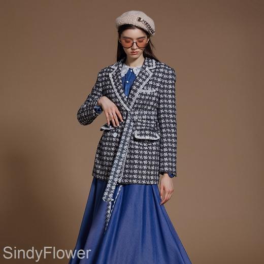 灰色千鸟格毛呢中性西装外套 商品图5