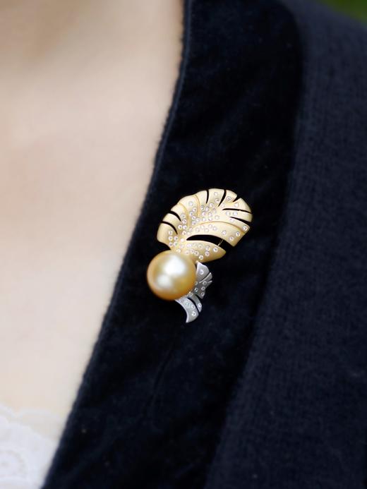 「一叶之间」金珍珠胸针吊坠两用款 商品图2