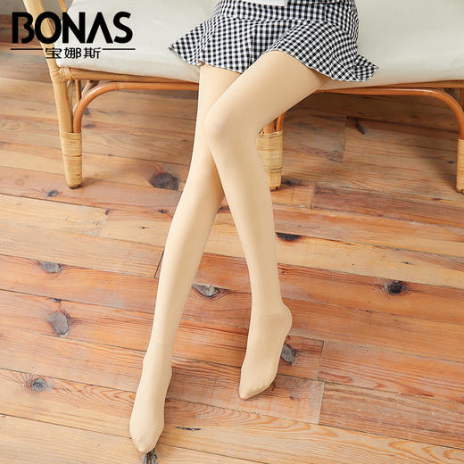 【非质量问题不退换】宝娜斯 秋冬女士黑色丝袜打底袜 480D 商品图1