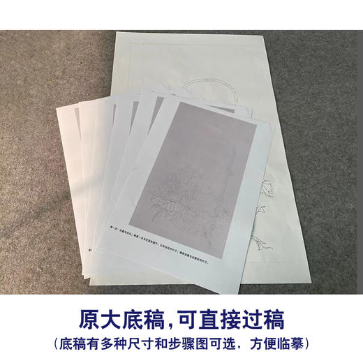【有步骤】王震工笔画白描底稿《闻香荡舟去》芙蓉花篮初学者临摹花鸟线稿WZ08 商品图1