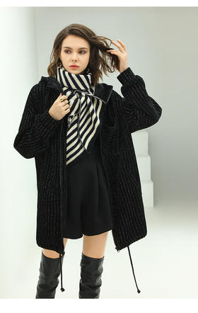 AG220连帽中长款外套，包容各种身材