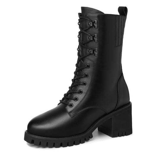 【女靴】-ann中筒马丁靴女英伦风女靴高跟靴子 商品图7