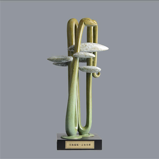 宇达青铜摆件 十二生肖蛇《天地瑞福  云水呈祥》家居 手工艺品 装饰摆件  高40cm 商品图0