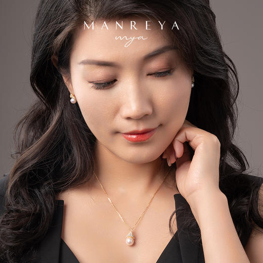 Manreya玛芮雅「冰雪女王」锆石S925银镀金淡水AK珍珠皇冠耳钉（不含项链） 商品图3