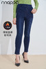 皮带袢牛仔薄绒撞色线显瘦铅笔裤29193 商品缩略图0