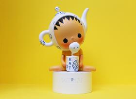 《饮茶》雕塑-黎贯宇