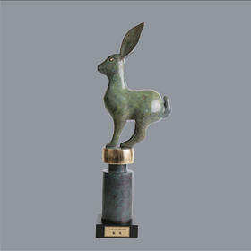 宇达青铜摆件 十二生肖兔《福兔》创意装饰  家居工艺摆件  高53cm