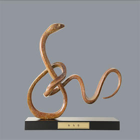 宇达青铜摆件 十二生肖蛇《和为贵》家居 手工艺品 装饰摆件  高38cm