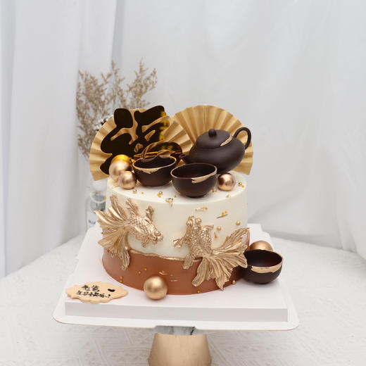 喝茶祝寿蛋糕 商品图0