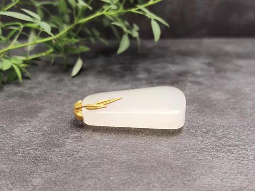 【御珠宫坊】金镶羊脂白玉竹牌 商品图2