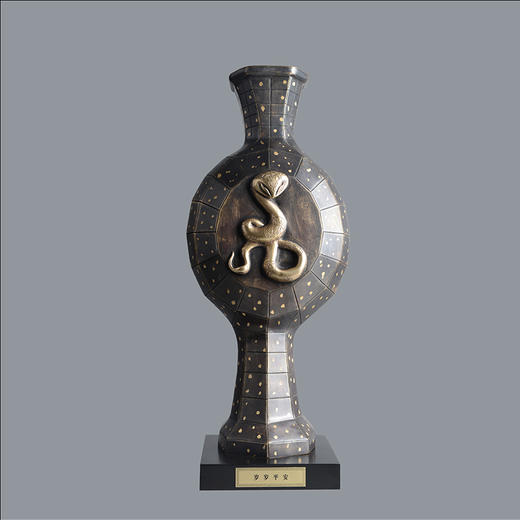 宇达青铜摆件 十二生肖蛇《岁岁平安》家居 手工艺品 装饰摆件  高50cm 商品图0