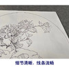 【有步骤】王震工笔画白描底稿圆形小品《踏春泥》山茶花初学者临摹花鸟线稿WZ27 商品缩略图4