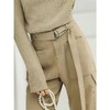 【限时特惠】COCOBELLA工装风卡其色水洗棉休闲裤女秋宽松高腰直筒裤PT818 商品缩略图1