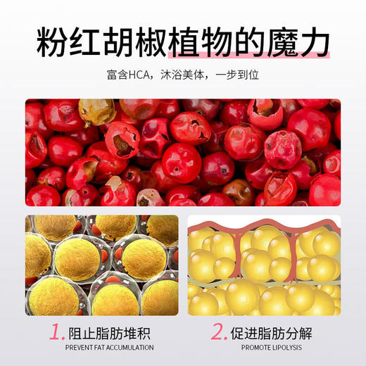 【第2件半价】小泡敷粉红胡椒沐浴露瘦出曲线滋养肌肤迷人香味380ml/瓶 商品图2