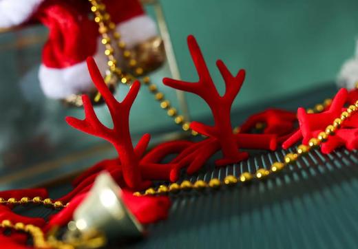 【圣诞饰品】圣诞鹿角红色/棕色（10对/包）不带发夹 商品图5