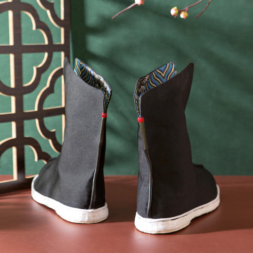 内联升男鞋手工千层底高靴大内联升布靴（海浪款）DN8507 商品图2