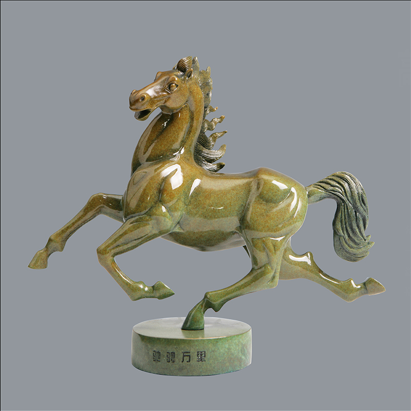 宇达青铜摆件 十二生肖马《驰骋万里》创意装饰 家居工艺摆件  高24cm
