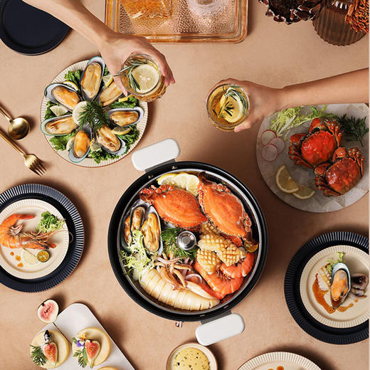 德国蓝宝家用多功能料理锅升降火锅电烤锅烧烤炉网红烤肉早餐一体锅电火锅 商品图1