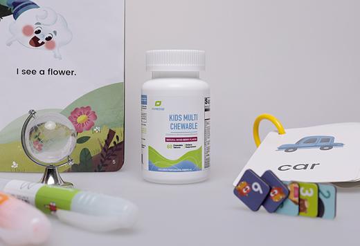 【儿童复合每日维生素+矿物质咀嚼片】Kids Multi 60片儿童喜爱樱桃味 25种微量营养 儿童复合营养 Purecise倍赛思 商品图0