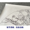 【有步骤、大彩图】龚雪青工笔画白描底稿扇面小品《雀柿如意》柿子麻雀初学者临摹花鸟线稿XQ90 商品缩略图4