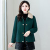 YWE-Q2160新款时尚优雅气质翻领长袖短款加厚保暖毛呢外套 商品缩略图2