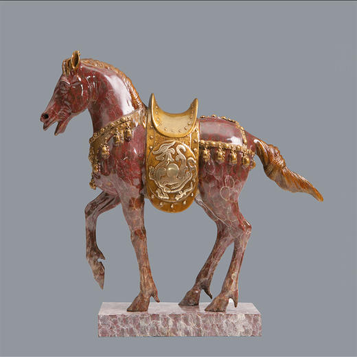 宇达青铜摆件 十二生肖马《平安富贵马》创意装饰 家居工艺摆件  高27cm 商品图0