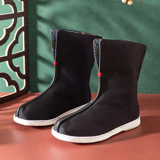 内联升男鞋手工千层底高靴大内联升布靴（海浪款）DN8507 商品图4