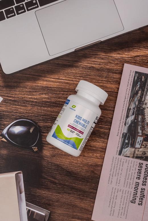 【儿童复合每日维生素+矿物质咀嚼片】Kids Multi 60片儿童喜爱樱桃味 25种微量营养 儿童复合营养 Purecise倍赛思 商品图1