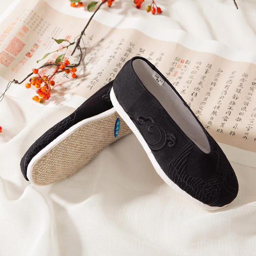 内联升男鞋手工单鞋千层底雨燕报春手工小元口布鞋(云燕)8512A 商品图4