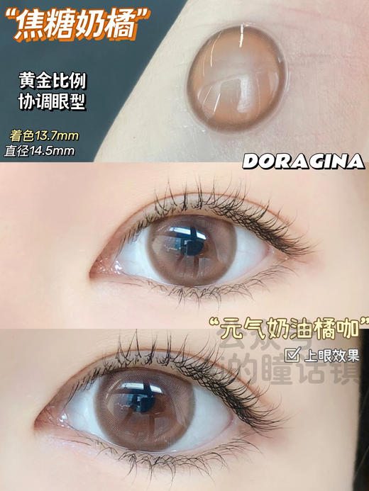 Doragina年抛·焦糖奶橘·14.5mm中大直径·韩产2片 商品图2