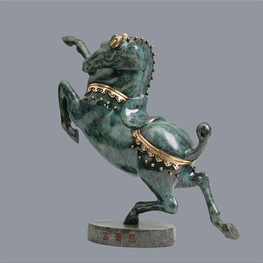 宇达青铜摆件 十二生肖马《富贵马》创意装饰 家居工艺摆件  高36cm 商品图0