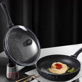 【意大利进口麦饭石不沾炒锅】欧洲品质意大利进口六层不沾黑科技搪瓷不粘煎炒锅